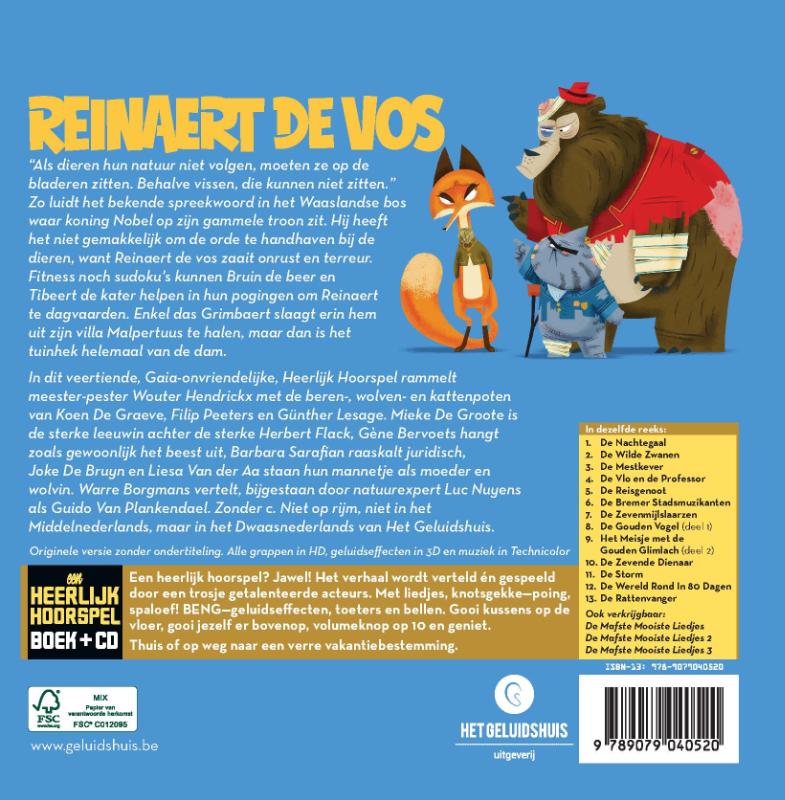 Achterkant van Reinaert De Vos