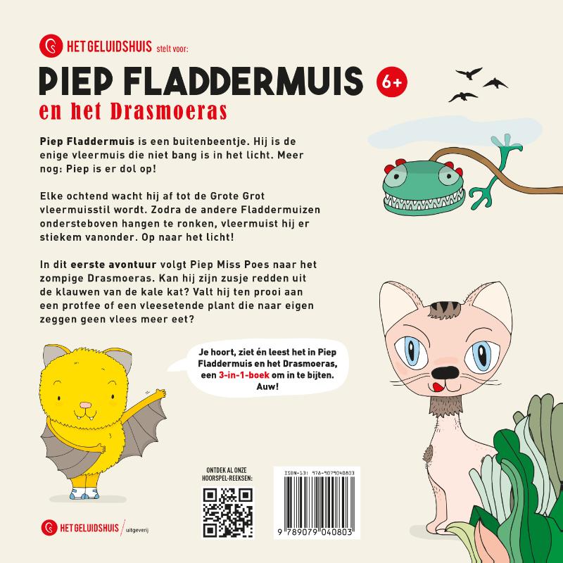 Achterkant van Piep Fladdermuis en het drasmoeras