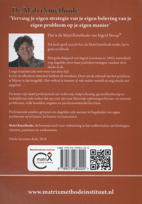 Achterkant van De MatriXmethode van Ingrid Stoop