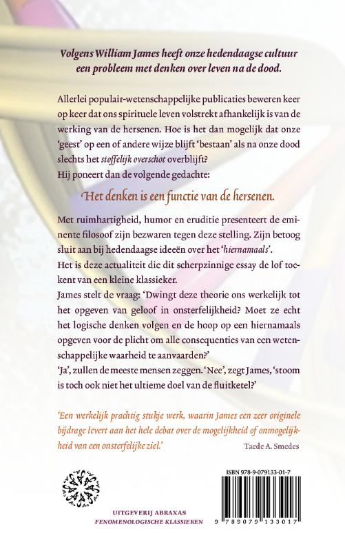 Achterkant van De onsterfelijkheid van het bewustzijn