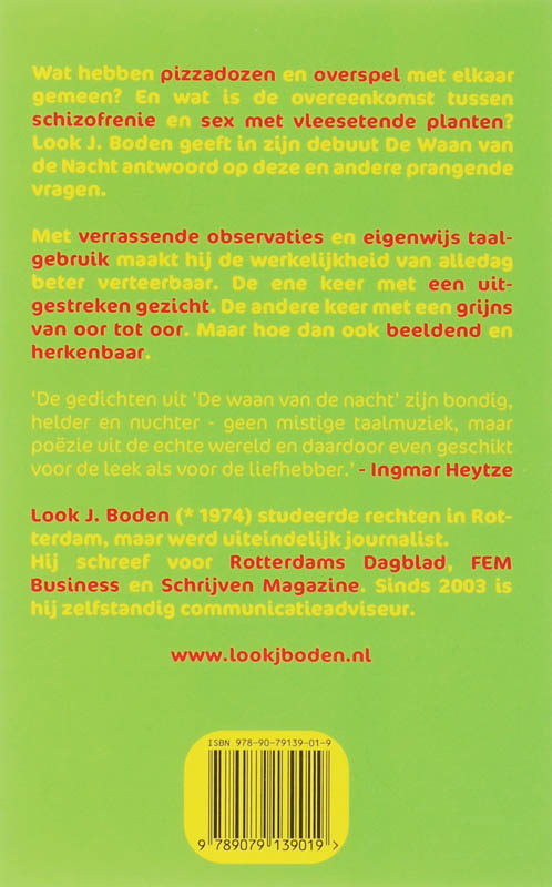 Achterkant van De waan van de Nacht