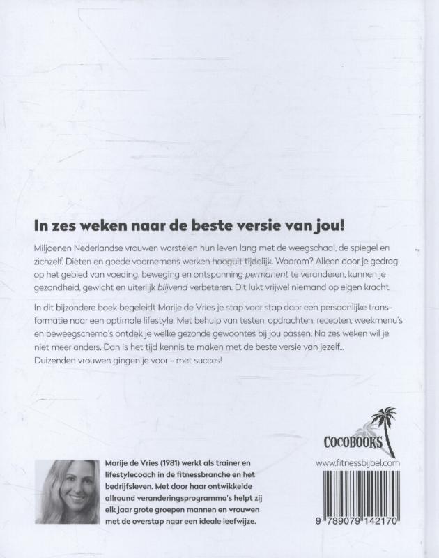 Achterkant van Fitnessbijbel voor vrouwen