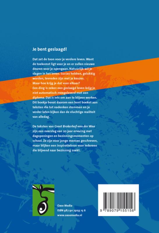 Achterkant van Geslaagd!