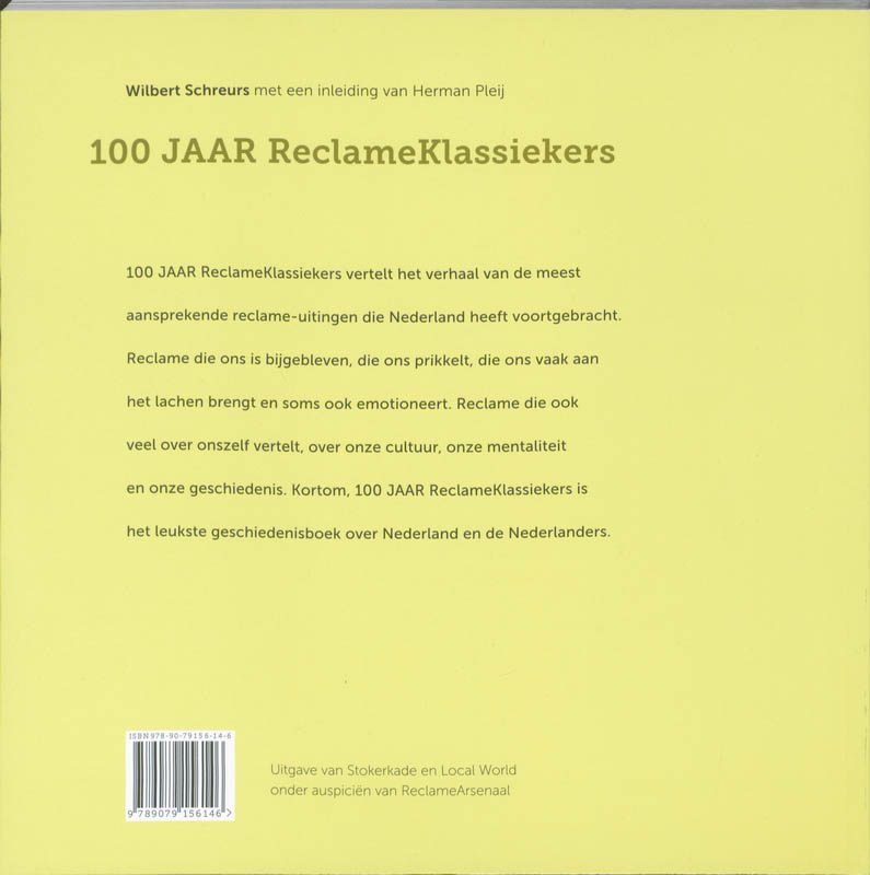 Achterkant van 100 jaar Reclameklassiekers