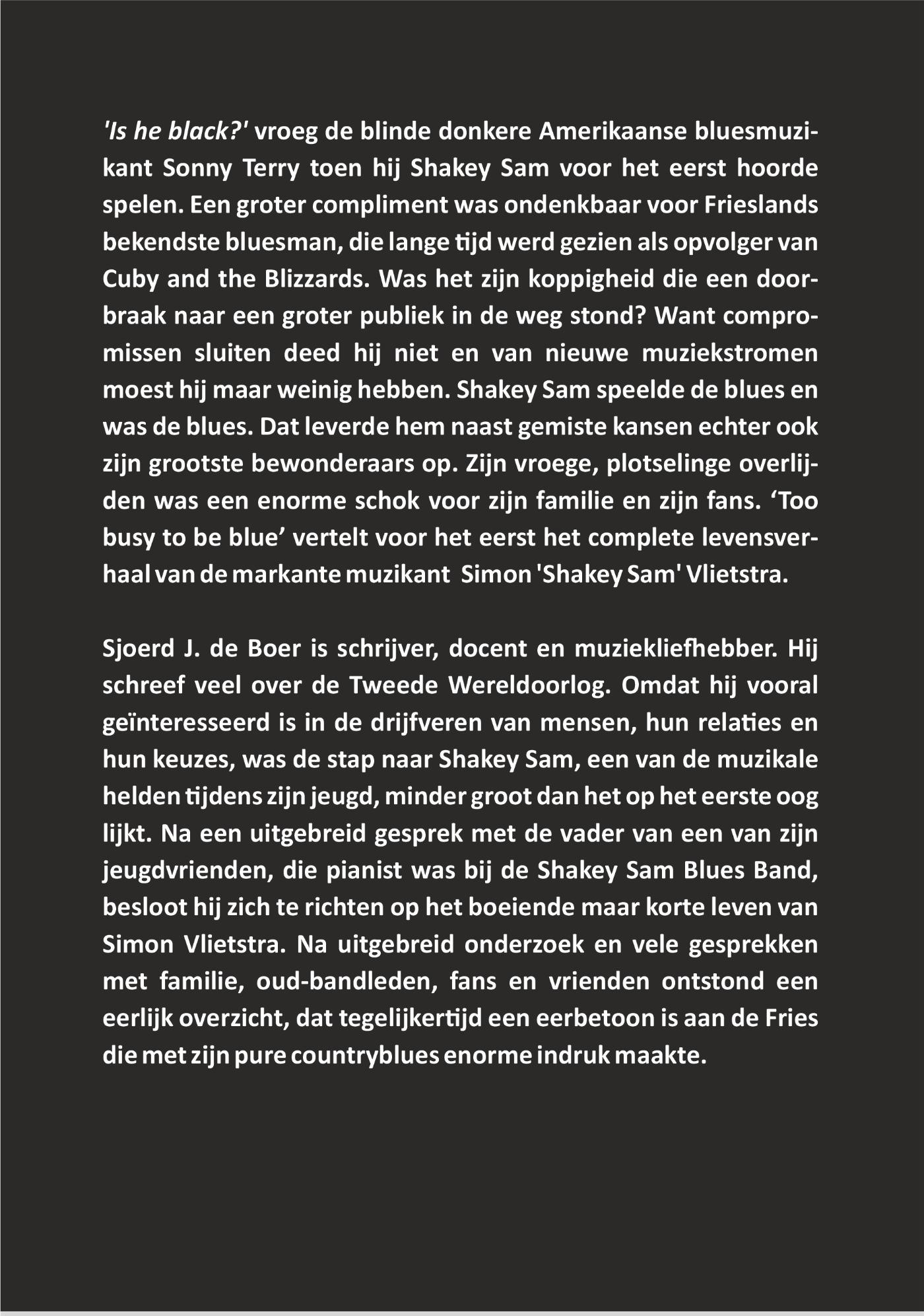 Achterkant van Too busy to be blue