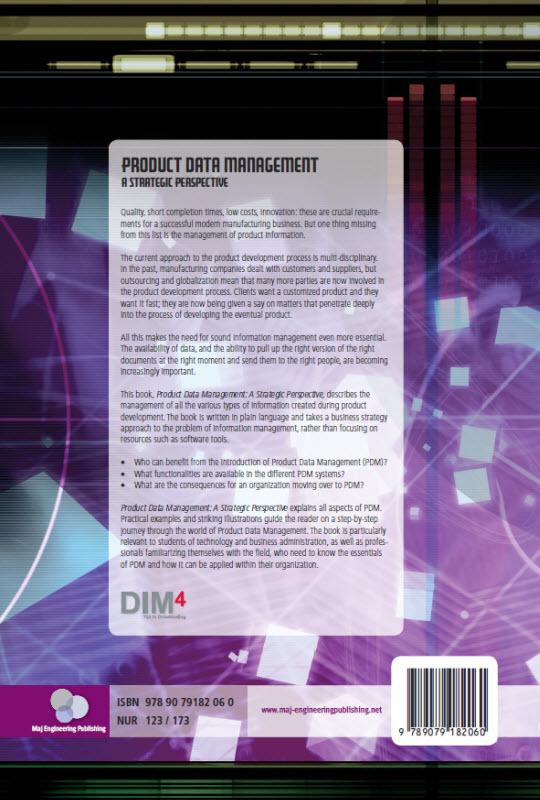 Achterkant van Product data management in a strategic perspective