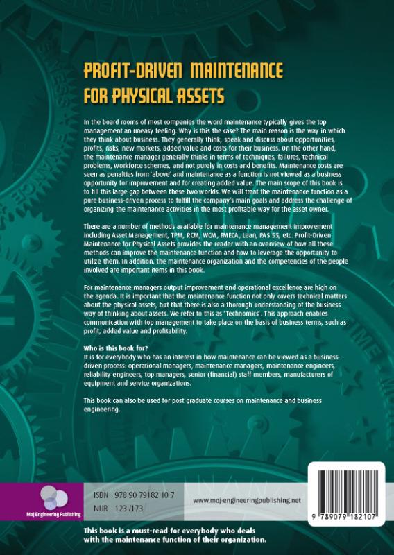 Achterkant van Profitable Driven Maintenance for Physical Assets
