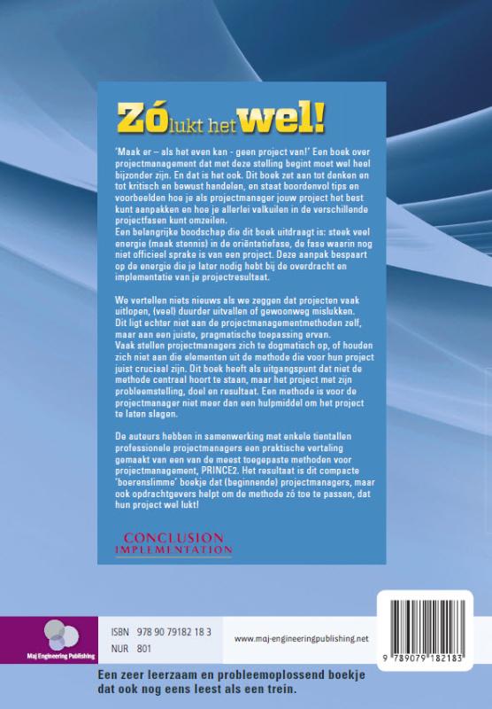 Achterkant van Projectmanagement - Zó lukt het wel!