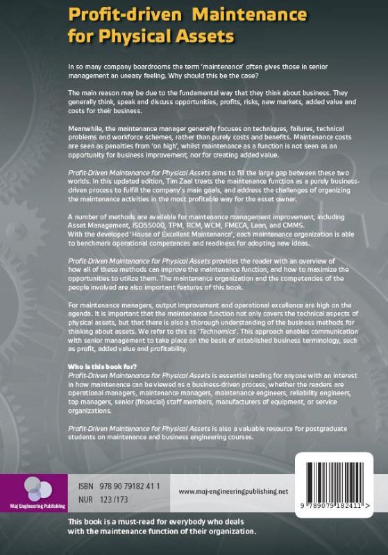 Achterkant van Profit-driven maintenance for physical assets