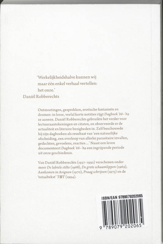 Achterkant van Dagboek '68-'69