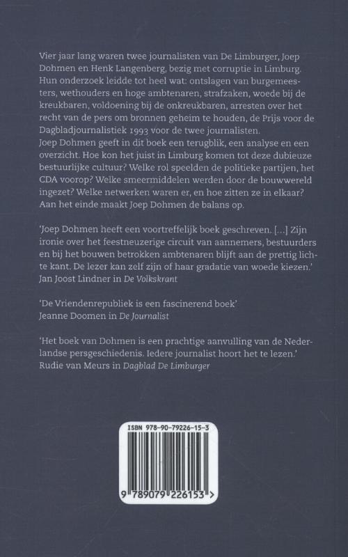 Achterkant van De vriendenrepubliek