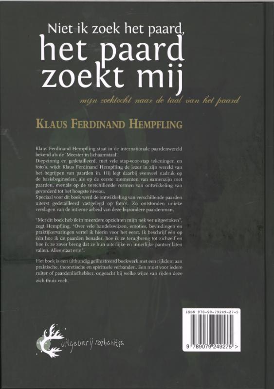 Achterkant van Niet ik zoek het paard, het paard zoekt mij