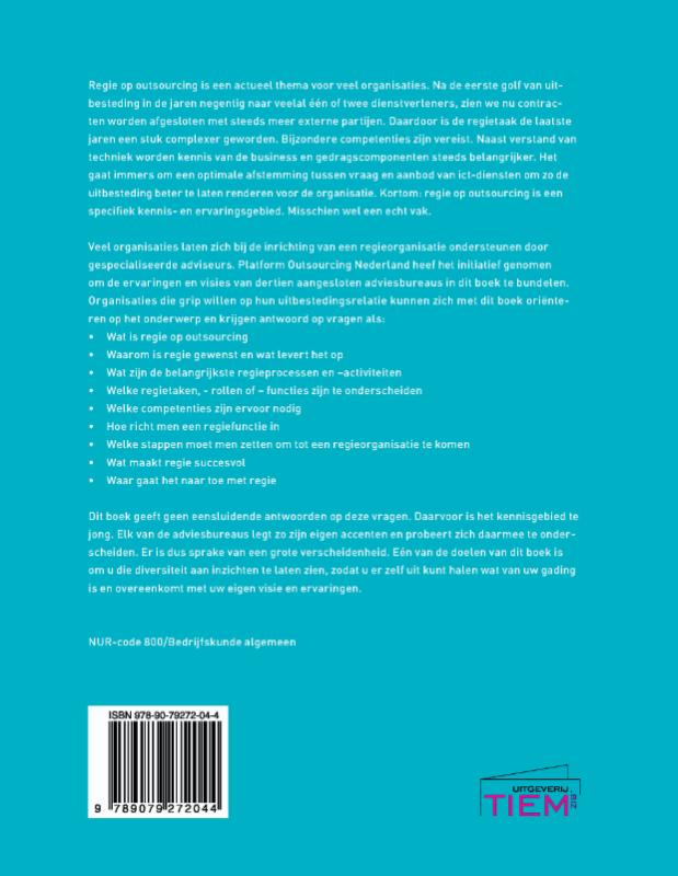 Achterkant van Regie op outsourcing