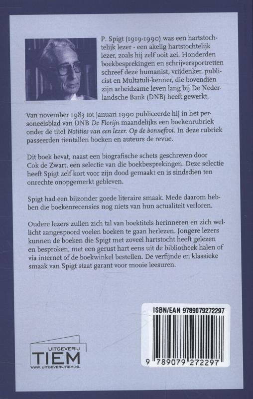 Achterkant van Notities van een lezer