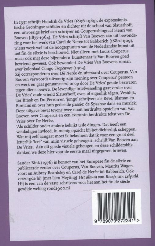 Achterkant van Briefwisseling Henri van Booven en Hendrik de Vries