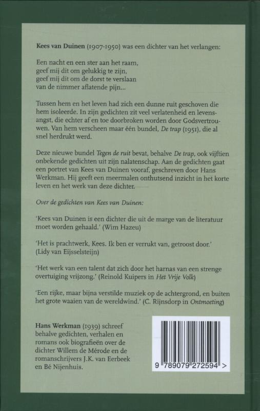 Achterkant van Kees van Duinen, tegen de ruit