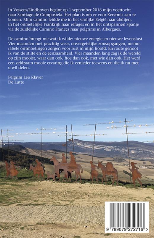 Achterkant van Pelgrimstocht naar Santiago de Compostela 2016