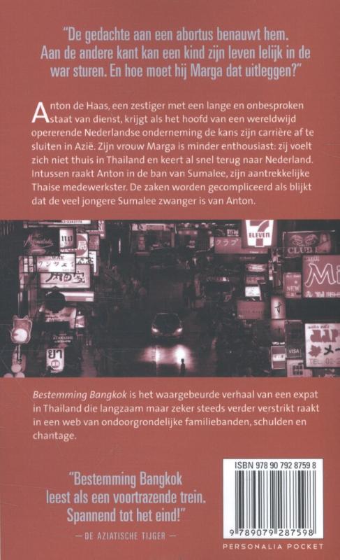 Achterkant van Bestemming Bangkok