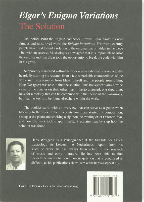 Achterkant van Elgar's Enigma Variations