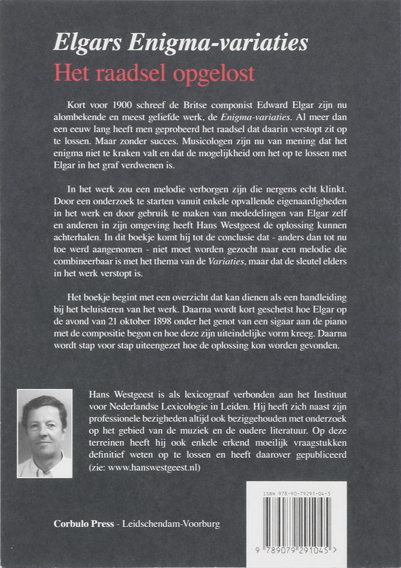 Achterkant van Elgars Enigma-variaties