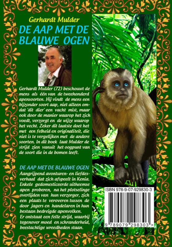 Achterkant van De aap met de blauwe ogen