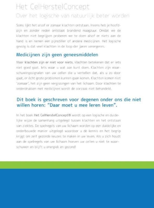 Achterkant van Het CelHerstelConcept