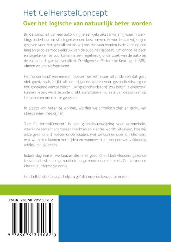 Achterkant van Het CelHerstelConcept
