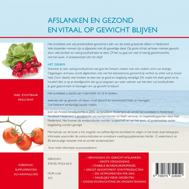 Achterkant van Afslanken met het eiwitdieet