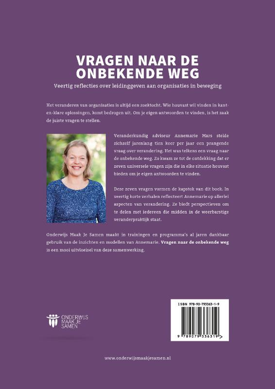 Achterkant van Vragen naar de onbekende weg
