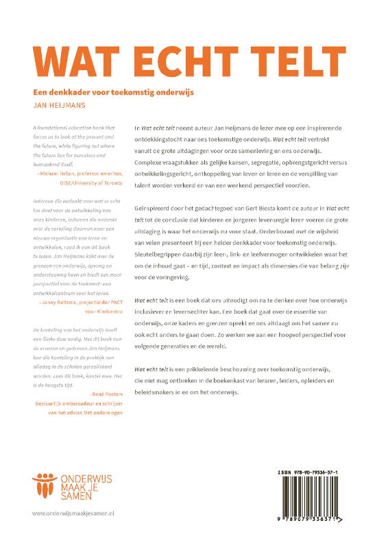 Achterkant van Wat echt telt