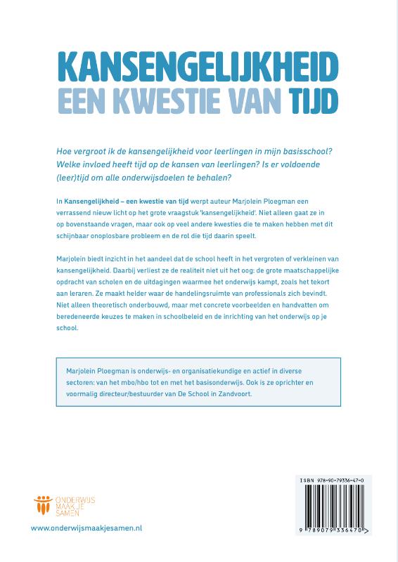Achterkant van Kansengelijkheid, een kwestie van tijd