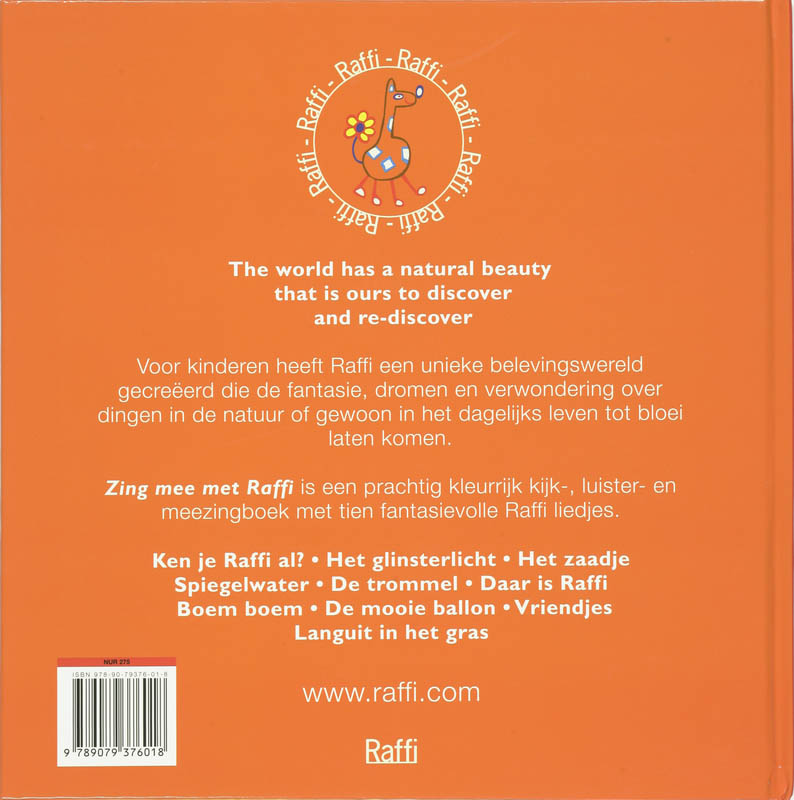 Achterkant van Zing mee met Raffi