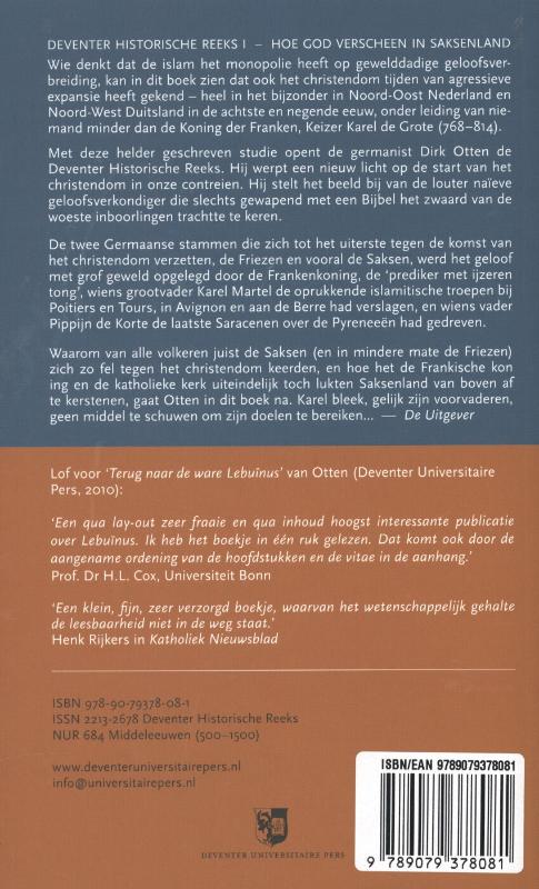 Achterkant van Hoe God verscheen in Saksenland