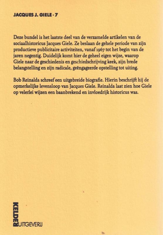 Achterkant van Dertig jaar Jacques Giele in artikelen