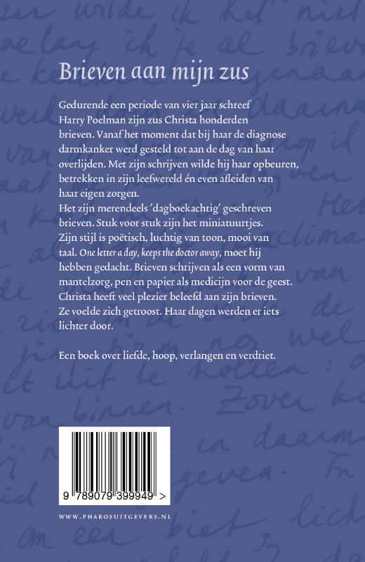 Achterkant van Brieven aan mijn zus