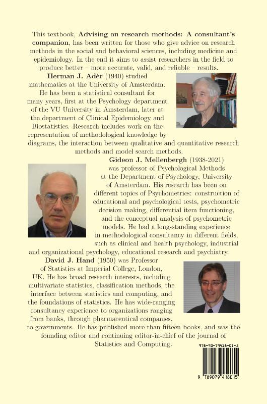 Achterkant van Advising on research methods