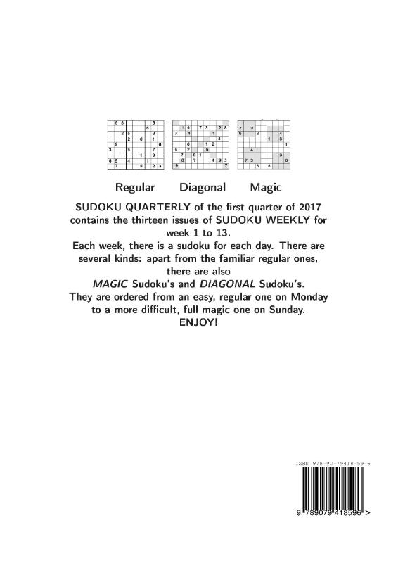 Achterkant van Sudoku quarterly