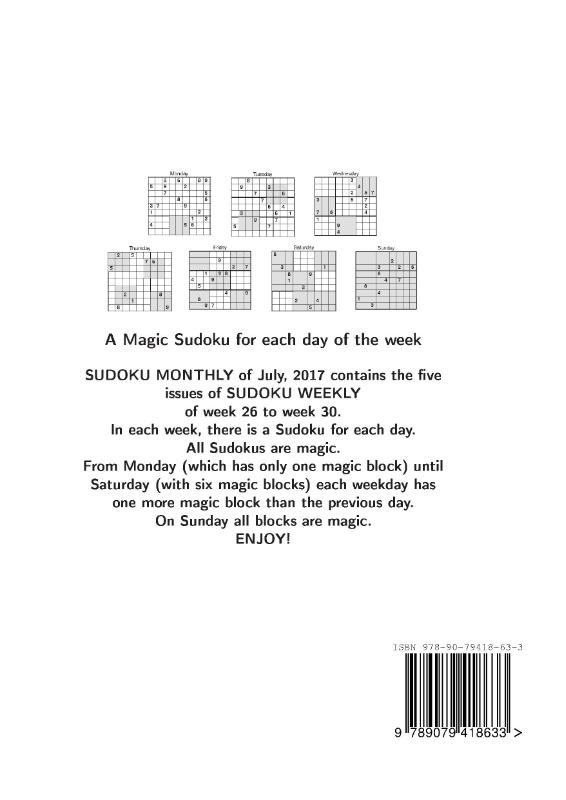 Achterkant van Sudoku Monthly (July 2017)
