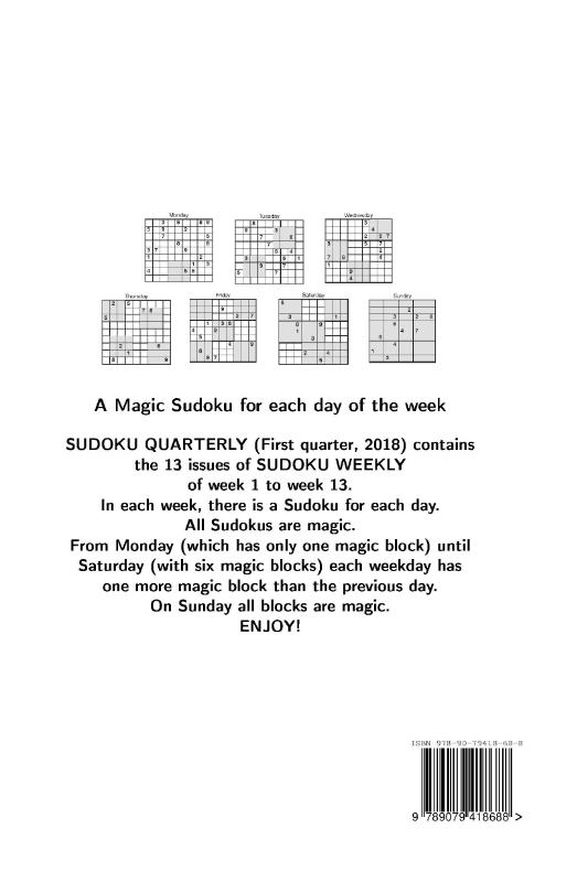 Achterkant van Sudoku quarterly
