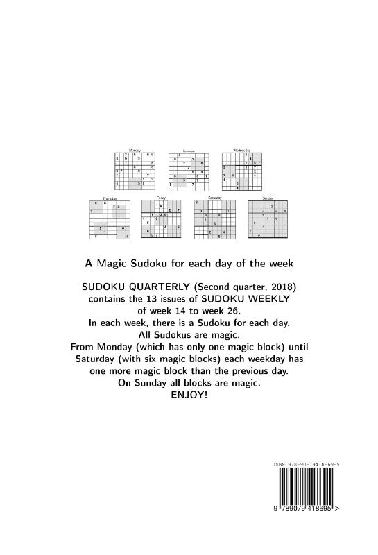 Achterkant van Sudoku quarterly