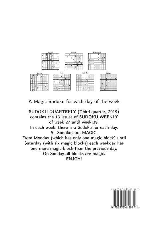 Achterkant van third quarter 2019