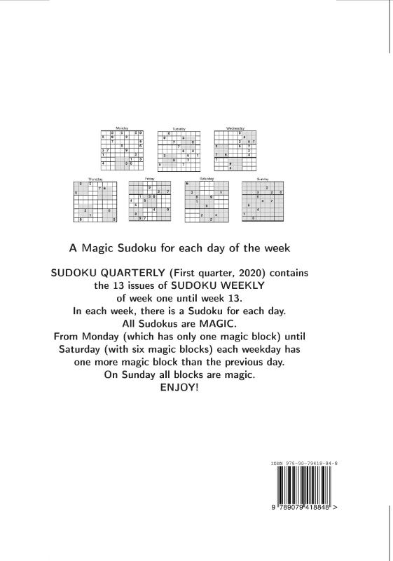 Achterkant van Sudoku quaerterly