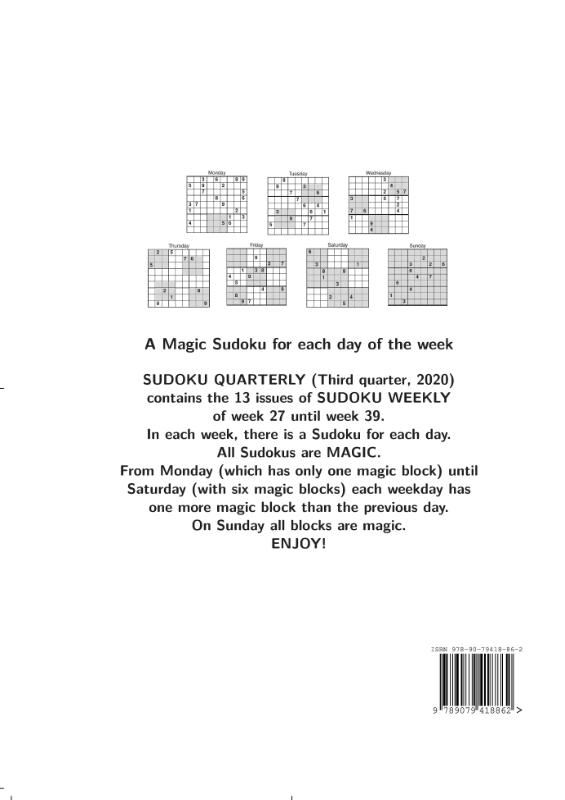 Achterkant van Sudoku quarterly