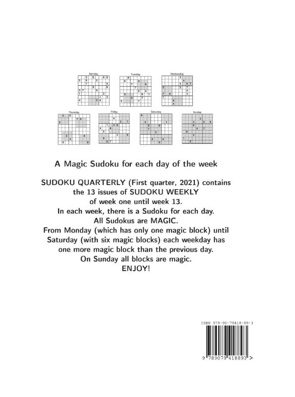 Achterkant van Sudoku quarterly