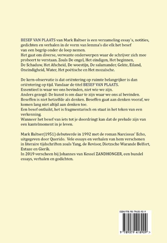 Achterkant van Besef van Plaats