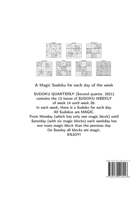 Achterkant van Sudoku Quarterly