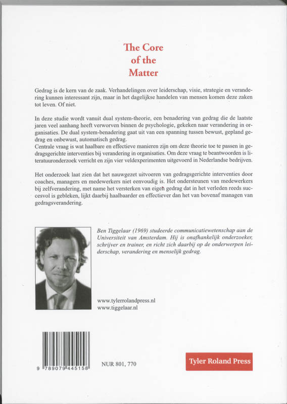 Achterkant van The core of the matter