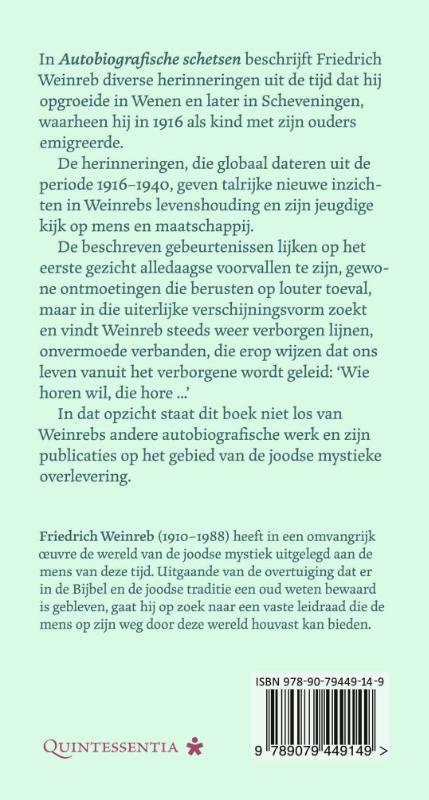 Achterkant van Autobiografische schetsen