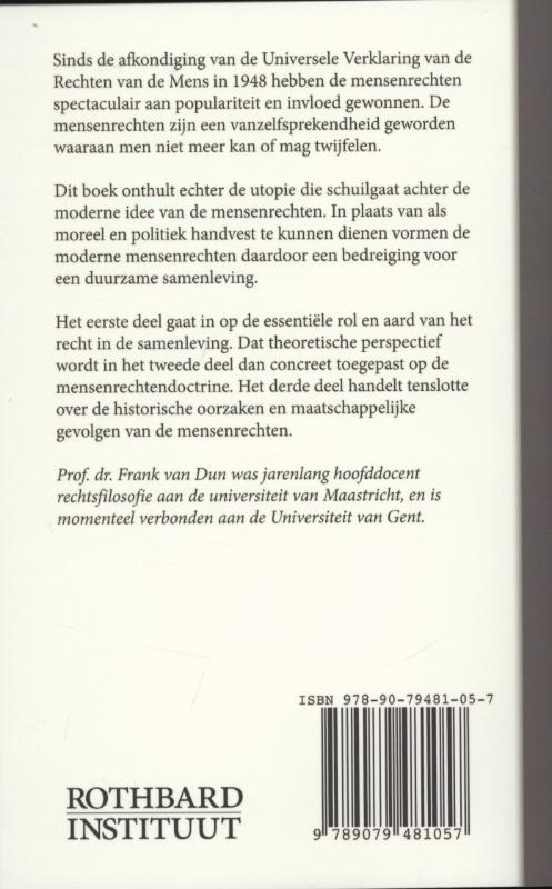 Achterkant van De utopie van de mensenrechten