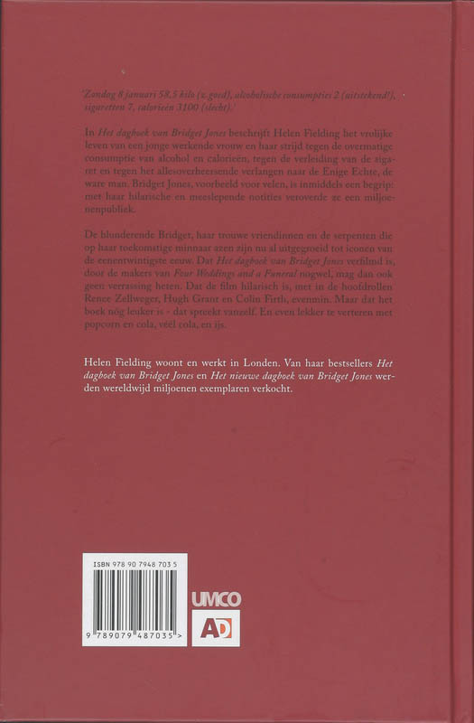 Achterkant van Het dagboek van Bridget Jones